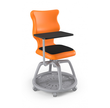 Židle studentská s úložným prostorem Plus Soft velikost 6, Oranžová/Šedá 