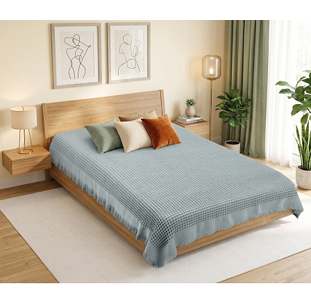 Vaflový přehoz na postel dvoulůžkový 240x220 cm šedý Vaflový přehoz na postel dvoulůžkový 240x220 cm šedý