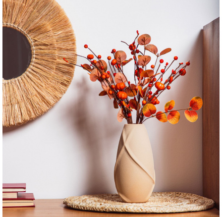 Umělá větev RAMITA s oranžovými dýněmi 45 cm 707575