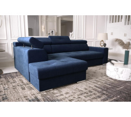 Rohová sedací souprava s funkcí spaní MARGO I 260×185 - modrá , levá