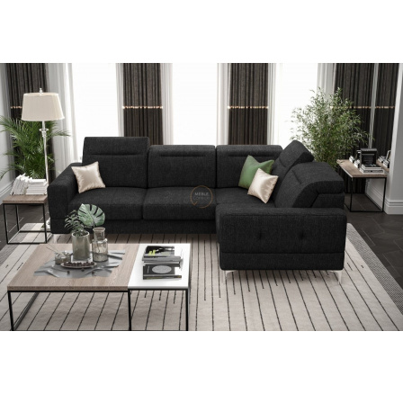 Rohová sedací souprava MALIBU 250X180 cm - černá , pravá Rohová sedací souprava MALIBU 250X180 cm - černá , pravá