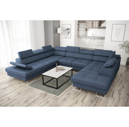 Rohová sedací souprava GALAXY MAX I s funkcí spaní 280x350x225 - modrá, levá Rohová sedací souprava GALAXY MAX I s funkcí spaní 280x350x225 - modrá, levá