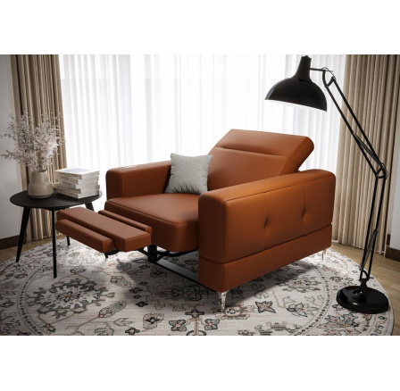 Křeslo MALIBU , relax přírodní kůže - Oranžová kůže Křeslo MALIBU , relax přírodní kůže - Oranžová kůže