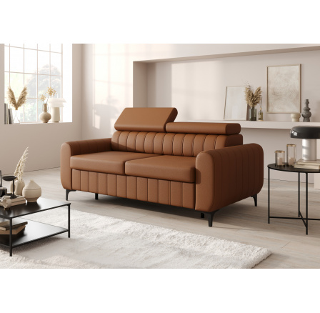 Sofa ZOYA 180 cm s italským rámem - přírodní kůže - Oranžová kůže Sofa ZOYA 180 cm s italským rámem - přírodní kůže - Oranžová kůže