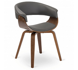 Židle GARY Ekokůže Šedá/Ořech