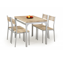 Jídelní stůl MALCOLM + 4 židle, dub sonoma