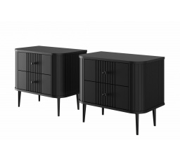 Sada nočních stolků Vesper 56 cm - černá / černé nohy
