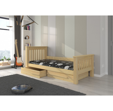 Postel s matrací CARMEL 180x80 Borovice Přírodní+Borovice Přírodní