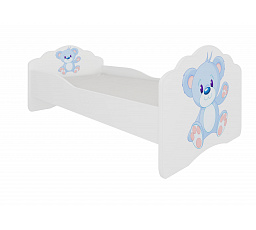 Postel s matrací CASIMO BLUE BEAR 140x70 Bílá