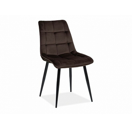 Jídelní židle CHIC VELVET, hnědý Bluvel 48/černá
