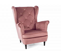 Křeslo LADY Velvet, starorůžový Bluvel 52/wenge