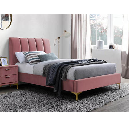 Postel MIRAGE Velvet, 90x200 cm, starorůžový Aksamit 185/zlatá