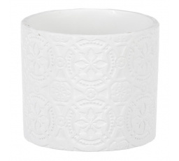 Obal na květiny - keramický, barva bílá