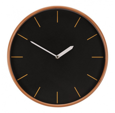 Hodiny nástěnné - bez číslic, dřevěný rám, černé, 32 cm