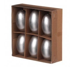 Vajíčko pravé - stříbrná barva, cena za balení (6 ks)