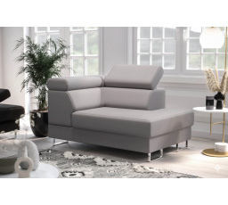 Křeslo lenoška GALAXY přírodní kůže - Pravá strana, Šedá kůže