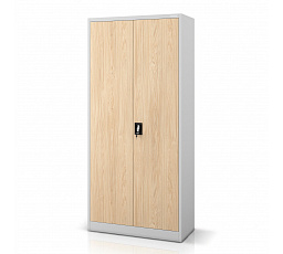 Kancelářská skříň na dokumenty kovová šedá / dub sonoma: Eco Design JANA H 900 x 1950 x 400 mm