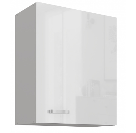 Horní skřínka BIANCA - 60 G-72 1F, Šedá / Bílý lesk