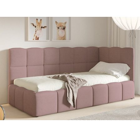 Postel TUNIS 200 x 90, vysoký bok, Velutto 14, Pravá Postel TUNIS 200 x 90, vysoký bok, Velutto 14, Pravá