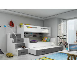 Patrová postel Maty NEW ÚP bílá/grafit