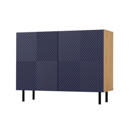 Komoda KARIS 2D-K, Dub artisan/Modrá