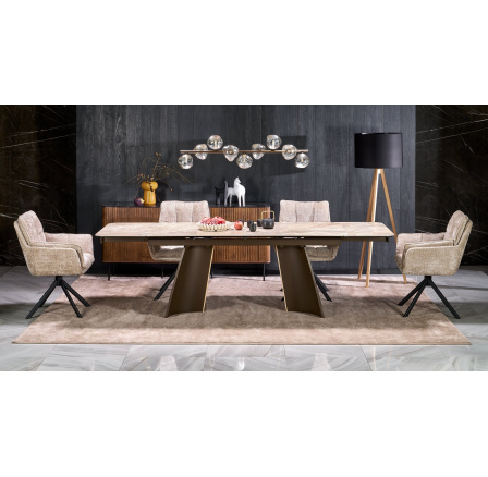 VESNA rozkládací stůl béžový mramor (2p=1ks)