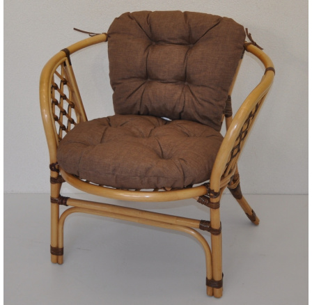 Ratanové křeslo Bahama medové LUX polstr hnědý melír Ratanové křeslo Bahama medové LUX polstr hnědý melír