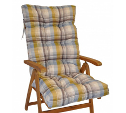 Polstr na teakové zahradní křeslo vysoké - látka UNIKO žlutá kostka