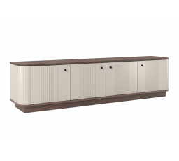 VESPER RTV 187 4D - kašmírová MDF / ořech / černé úchyty / sokl