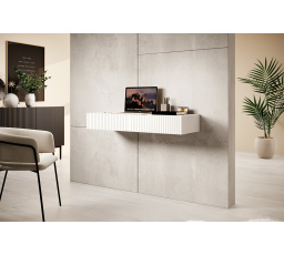 Závěsný psací stůl Nicole, bílý / bílý matný