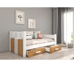 Jednolůžková postel BIBI 200x90 Bílá+Artisan