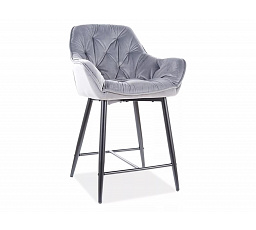 Barová židle CHERRY H-2 Velvet, černá/šedý Bluvel 14