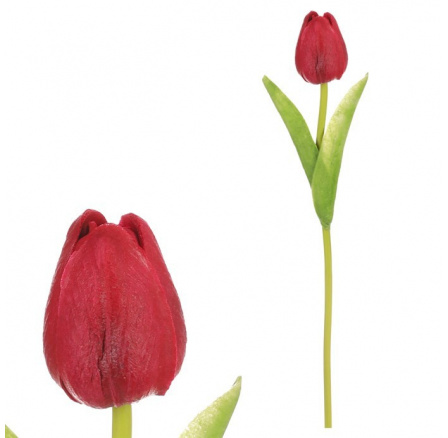 Tulipán mini - umělý pěnový, barva červená