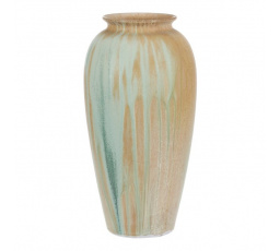 Váza keramická - tvar amfora, 35 cm, béžovo-zelená