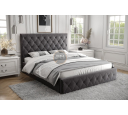 Postel ROMA - 200x200, Kovová na plynových zvedácích, šedá