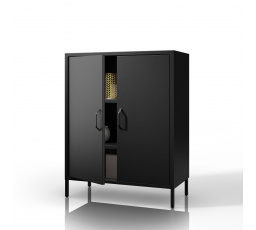 Černá skříňka s policemi na kovových nožkách VITO Modern 800 x 1015 x 400 mm