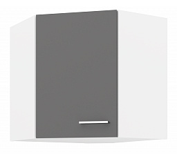 Horní rohová skříňka SOLA - 58x58 GN-60 1F, Bílá/Šedý Lesk