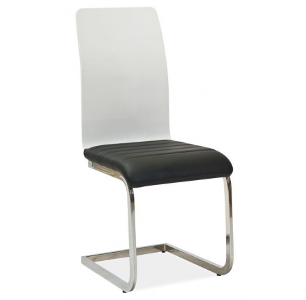 Jídelní židle H-791 černá/bílý lak, chrom