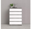 Komoda SIMPLICITY 231, Beton/Bílý lesk