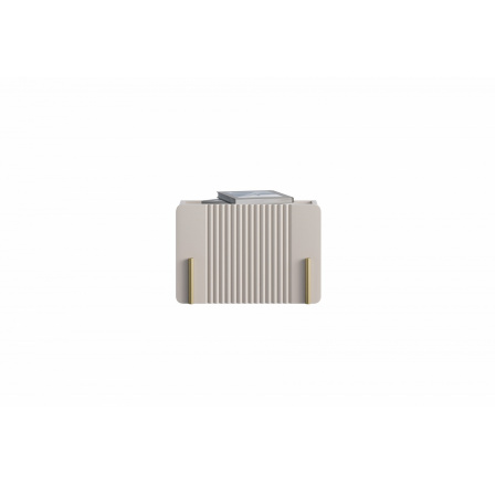 Noční stolek Malmi, kašmír / crema bianca / zlatý