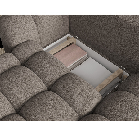 Cozion Corner Sofa Bed with Storage, Brown Bouclé, Right-Hand Facing Royal 20 202x140 Right 1 Cozion Corner Sofa Bed with Storage, Brown Bouclé, Right-Hand Facing Royal 20 202x140 Right 1