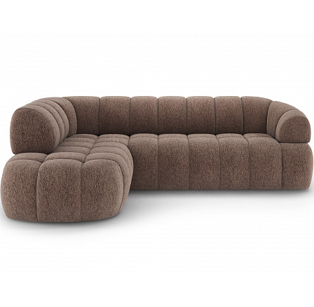 Tontano corner sofa with sleeping function and electrically extendable seat, brown chenille, left-hand side Kendell 21 183x77 Left Tontano corner sofa with sleeping function and electrically extendable seat, brown chenille, left-hand side Kendell 21 183x77 Left