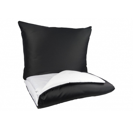 Francouzské povlečení Satén UNI DUO 220x220, 70x90cm černá/bílá
