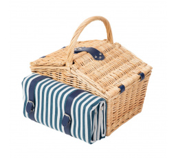 Piknikový koš ORLANDO pro 4 osoby s podložkou s dvojitou klapkou 40x28x20 cm 889085