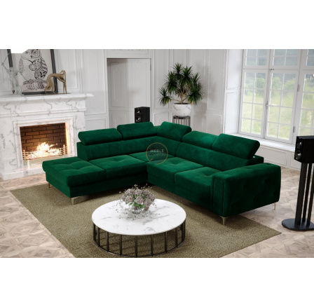 Rohová sedací souprava ORION II s funkcí spaní 225x255 cm - zelená , levá
