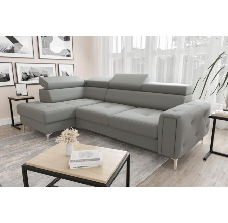 Rohová sedací souprava s funkcí spaní ORION 165x255 - šedá , levá