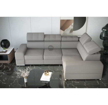 Rohová sedací souprava ROYAL II 280×210 přírodní kůže - šedá kůže , pravá Rohová sedací souprava ROYAL II 280×210 přírodní kůže - šedá kůže , pravá