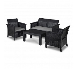 Sada Zahradního Nábytku BRENTA Černá/Šedá