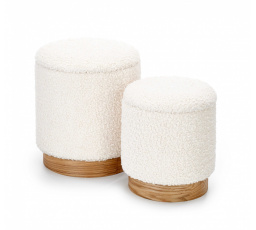 Sada 2 taburetů CANCUN, krémová/přírodní