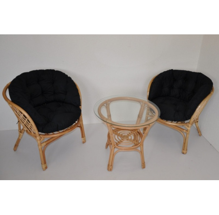 Ratanová sedací souprava Java polstr černý Maxi Ratanová sedací souprava Java polstr černý Maxi